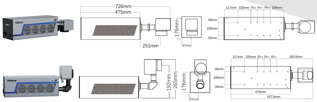 Lugsicher M500C CO2 激光打标机尺寸图