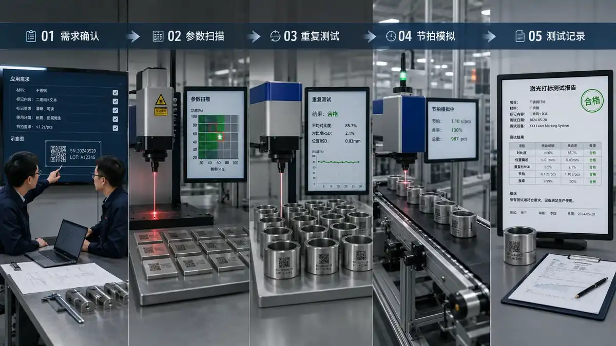 激光打标材料测试流程