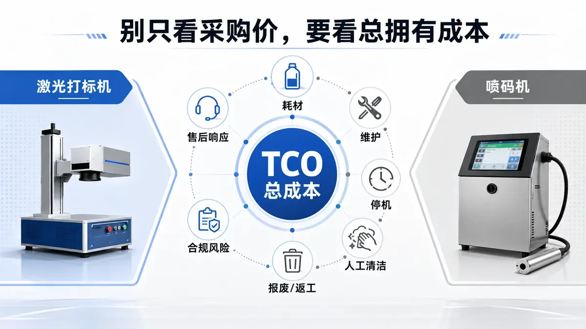 激光打标机和喷码机总拥有成本对比