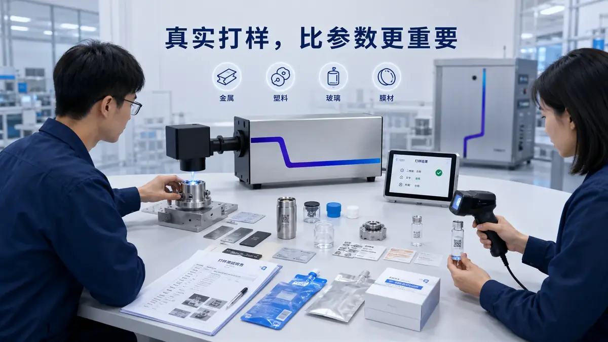 真实样品激光打标测试比参数更重要