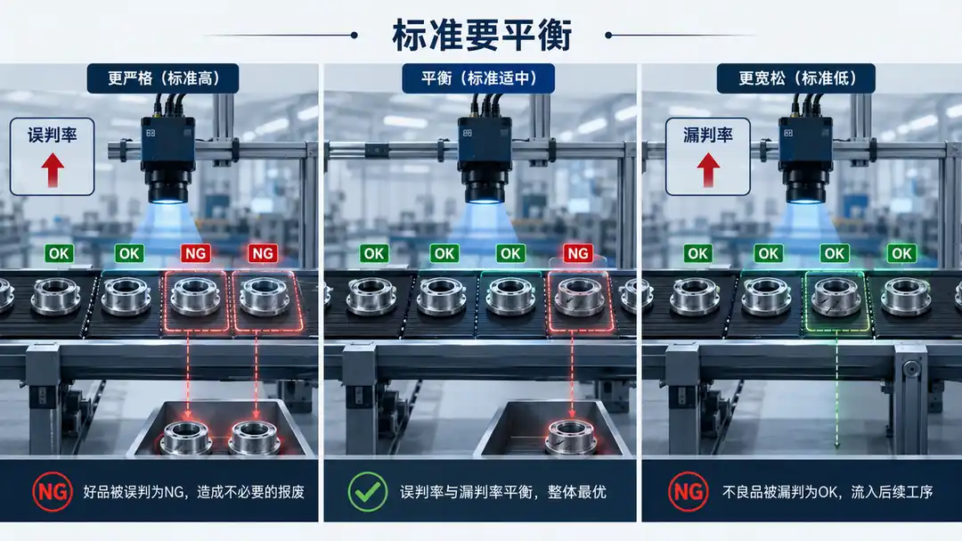 视觉检测标准平衡误判率与漏判率