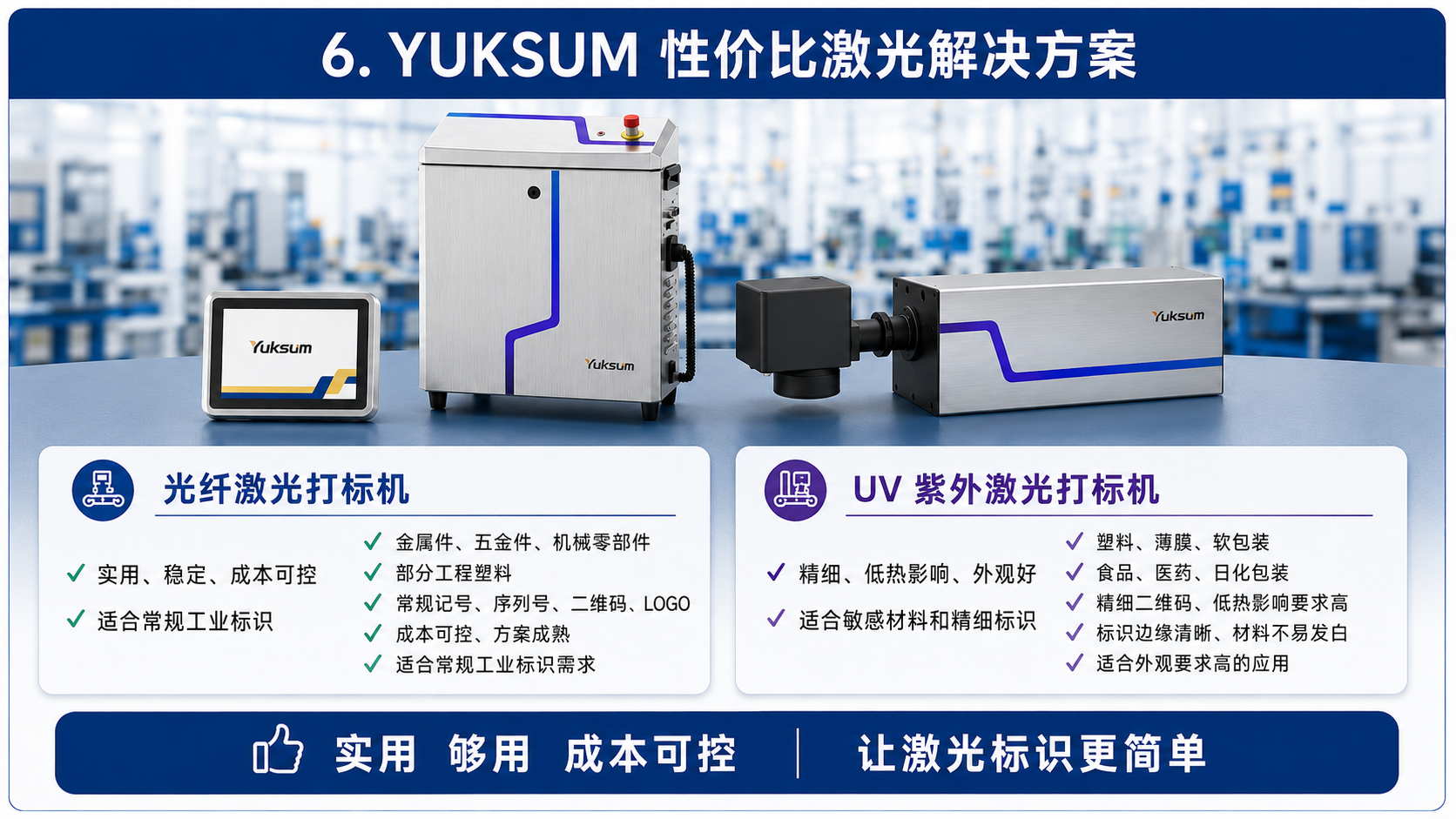 YUKSUM性价比光纤和UV激光解决方案